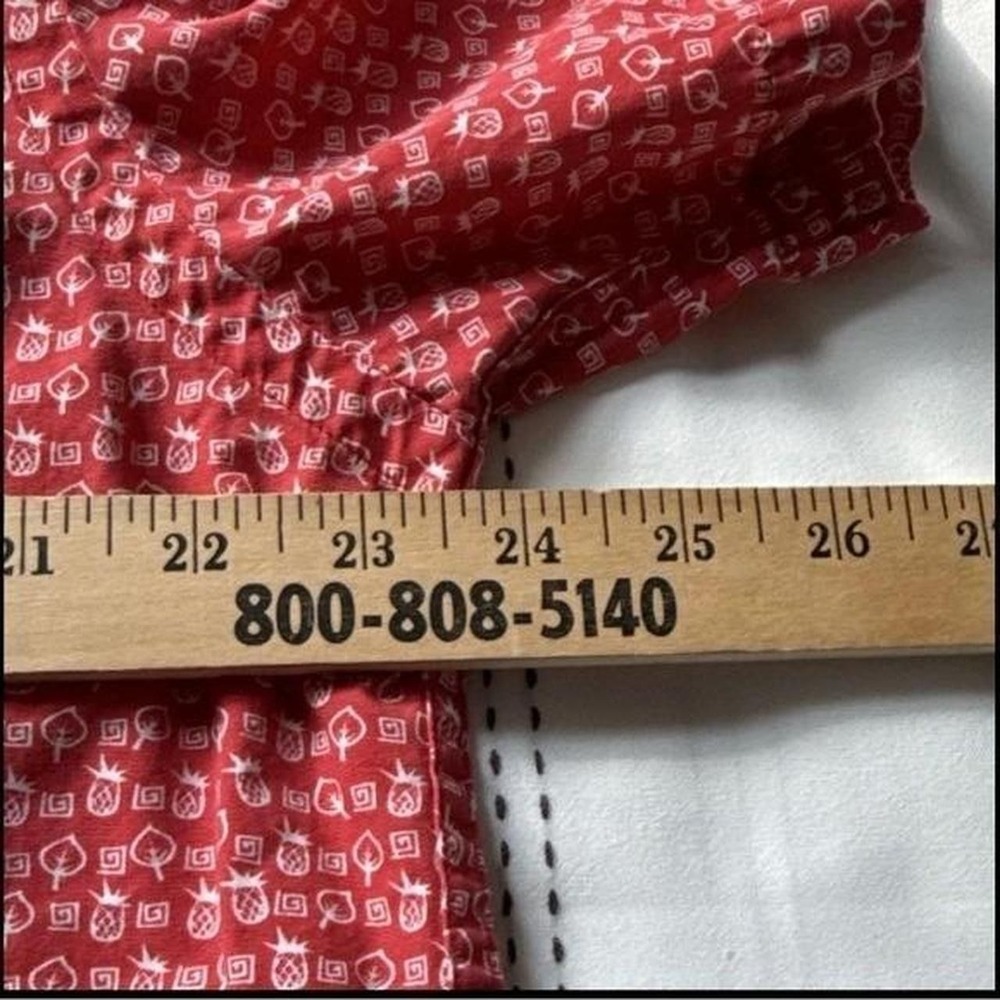 Abercrombie‎ & Fitch Mens Red Pineapple Tropical Print Short Sleeve Shirt Large - Picture 5 of 6